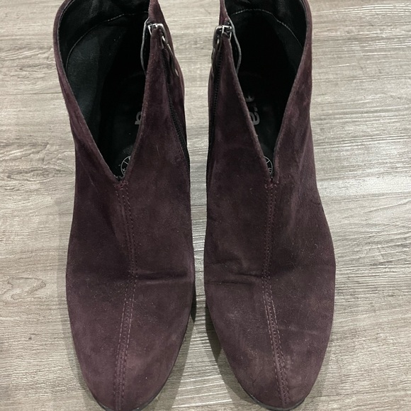 Ara Suede Leather Split Toe Zip Up Block Heel Ankle Boots Shoes - Picture 2 of 4